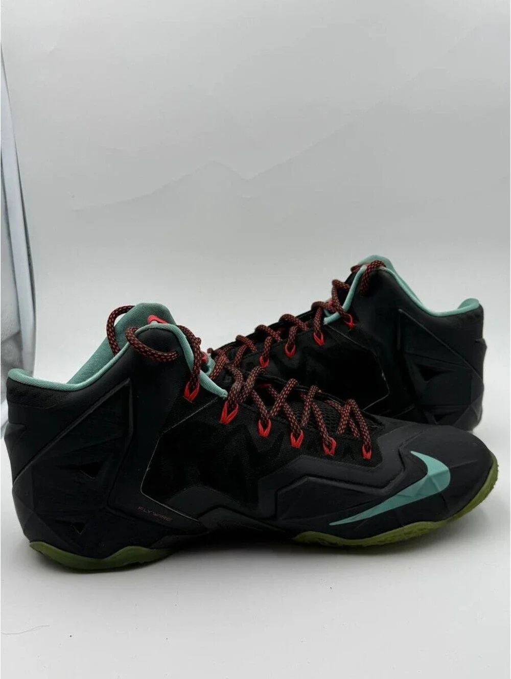 Nike LeBron 11 Men's Basketball Shoes Black Mint Green US 11 616175-004 Red
